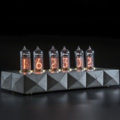 Серые часы с неоновыми лампами «Сатурн-Б» (ИН-14)