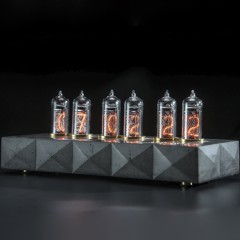 Серые часы с неоновыми лампами «Сатурн-Б» (ИН-14)