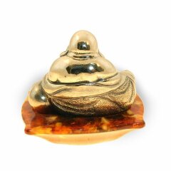Статуэтка из янтаря «Будда с персиком»