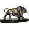 Бронзовая фигурка «Бык атакующий» на камне