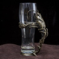 Подарочный бокал для пива «Рак» с художественной фигуркой