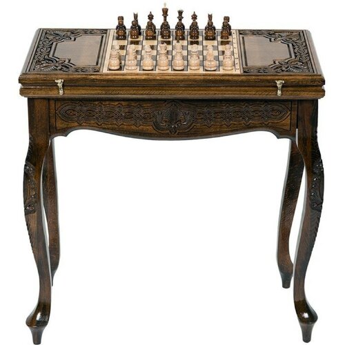 Резной шахматный стол «Версаль» с нардами
