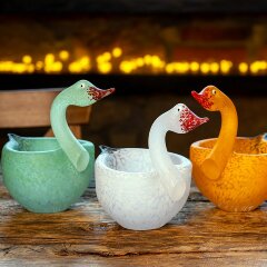 Декоративная чаша «Гусь» из художественного стекла