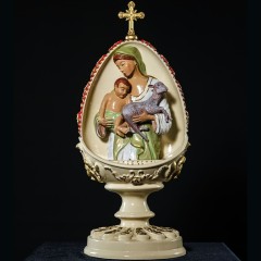 Расписное деревянное яйцо «Богородица с младенцем» — православный интернет магазин