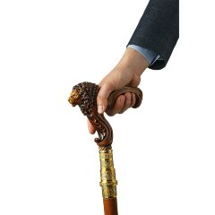 Красивая резная трость «Лев» с дамасским клинком