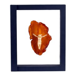 Интерьерное панно «Иисус Христос» из янтаря и клыка моржа