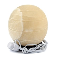 Настольный светильник из каменной соли «Шар» зелёного свечения