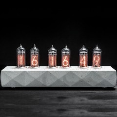 Белые ламповые часы «Сатурн-Б» с несколькими настройками яркости