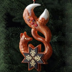 Мордовская ёлочная игрушка «Лиса» — новогодний подарок украшение