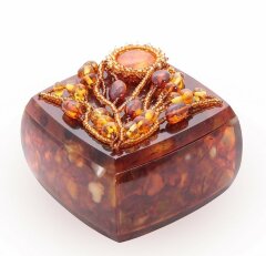 Шкатулка из янтаря «Цветок»