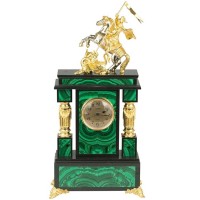 Настольные часы «Георгий Победоносец» из малахита