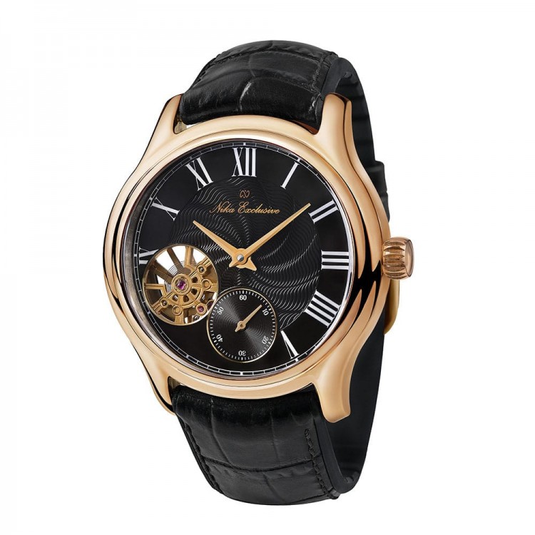 Золотые мужские часы «CLASSIC» с чёрным циферблатом