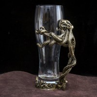 Подарочный бокал для пива «Осьминог» с художественной фигуркой