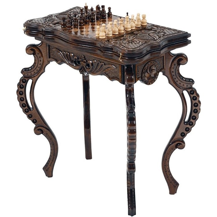 Резной шахматный стол «Венеция» с нардами