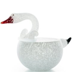 Большая декоративная чаша «Гусь» из художественного стекла