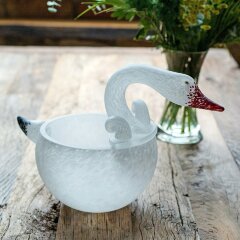 Большая декоративная чаша «Гусь» из художественного стекла