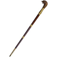 Красивая резная трость «Гризли» с клинком