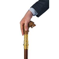 Красивая резная трость «Гризли» с клинком