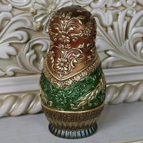 Красная деревянная «Матрёшка» с художественной росписью