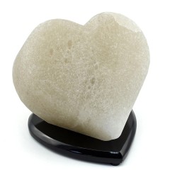 Настольный светильник из каменной соли «Сердце» зелёного свечения