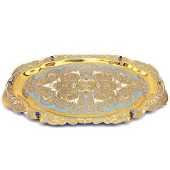 Подарочный набор бокалов для вина «Лазурит» с подносом на 6 персон