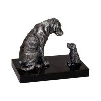 Сувенирная статуэтка «Лабрадор с щенком» на долерите