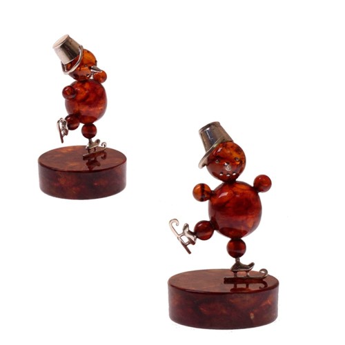 Маленькая янтарная статуэтка «Снеговичок» — Новогодние подарки к празднику ёлки