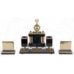 Настольный набор органайзер «Держава» из камня нефрит