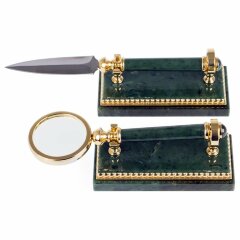 Настольный набор органайзер «Держава» из камня нефрит