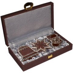 Новогодний набор «Праздник» с ёлочными украшениями из янтаря с кристаллами Swarovski