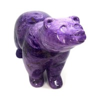 Сувенирная фигурка «Медведь» из фиолетового чароита