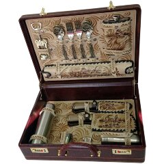 Кожаный чемодан для пикника «Охота на уток»