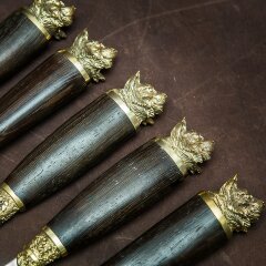 Подарочные шампуры «Рысь» с художественным литьём