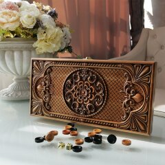 Деревянные резные нарды «Восточные» из массива ценных пород