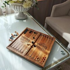 Деревянные резные нарды «Восточные» из массива ценных пород