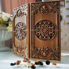 Деревянные резные нарды «Восточные» из массива ценных пород