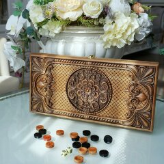 Деревянные резные нарды «Восточные» из массива ценных пород