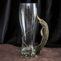 Подарочный бокал для пива «Осётр» с художественной фигуркой