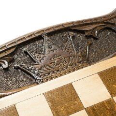 Резные шахматы «Корона» с нардами