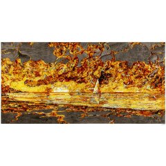 Большое декоративное панно «Штиль» из натурального янтаря