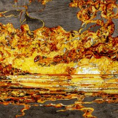 Большое декоративное панно «Штиль» из натурального янтаря