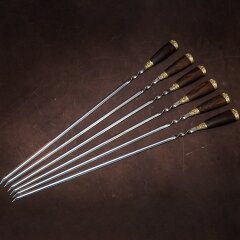 Оригинальные шампуры «Герб России» с деревянной рукоятью