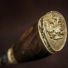 Оригинальные шампуры «Герб России» с деревянной рукоятью