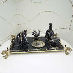 Дизайнерский набор посуды «ДРАКОН» с графином и стаканами в подарок мужчине