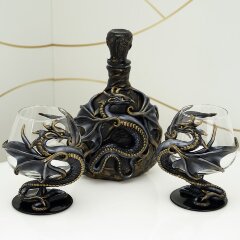 Дизайнерский набор посуды «ДРАКОН» с графином и стаканами в подарок мужчине