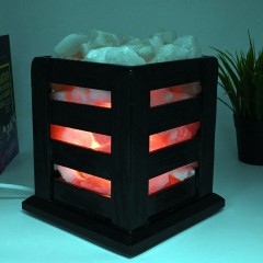 Настольный светильник из каменной соли «Торшер» красного свечения