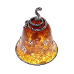 Сувенирный колокольчик «Змея» из янтаря