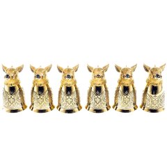 Позолоченные стопки перевёртыши «Кабан» (6 шт) в подарочном футляре