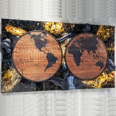 Большое декоративное панно «Янтарная Галактика» из натурального янтаря