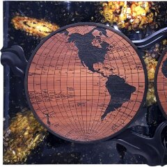 Большое декоративное панно «Янтарная Галактика» из натурального янтаря